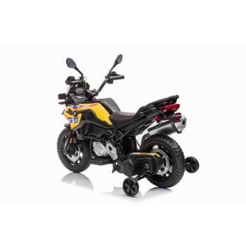 Motor BMW F850 GS na akumulator dla dzieci Żółty + Kółka pomocnicze + Audio LED + Wolny Start + EVA